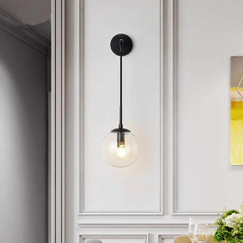 Valentina Applique Murale Boule Nordique Moderne, Métal, Noir/Or, Salon