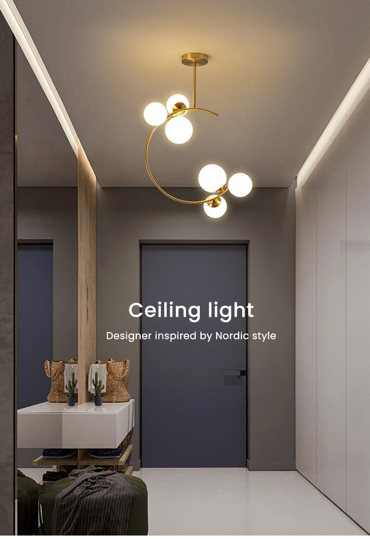 Valentina Boule de Verre Bulles Lampes Suspendues Lampes Dorées Suspension