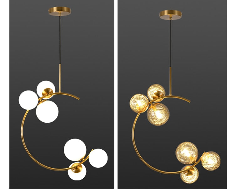 Valentina Boule de Verre Bulles Lampes Suspendues Lampes Dorées Suspension