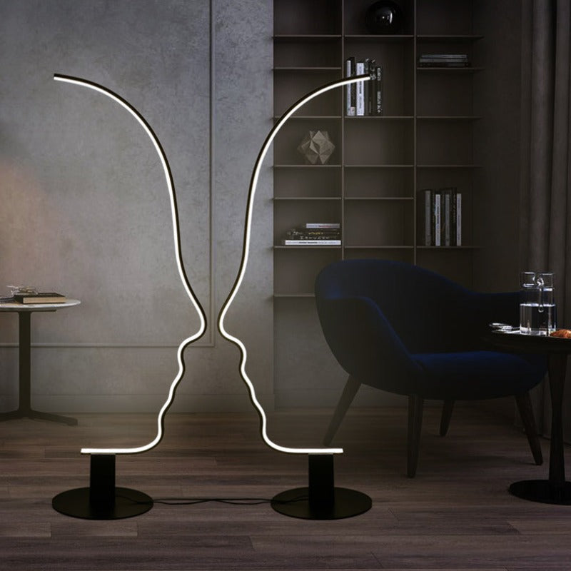 Ray Lampe sur pied Led visage de humain postmoderne pour la chambre