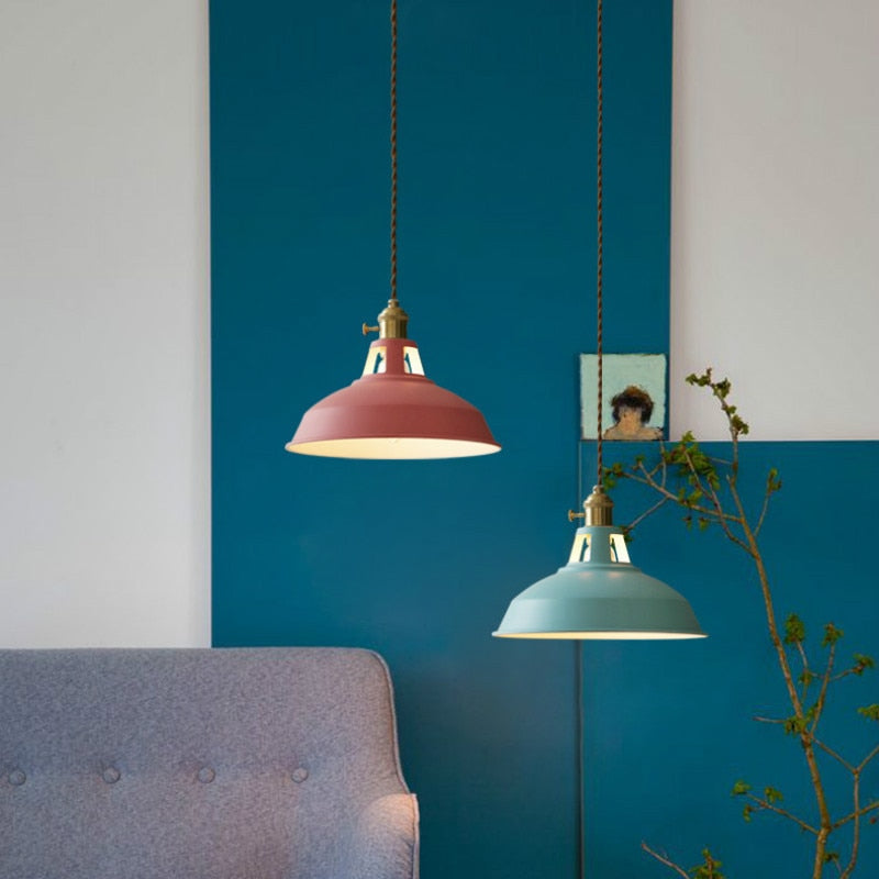 Valentina Lampe Suspension Luminaire Vintage, Métal, Noir/Blanc, Salle à Manger