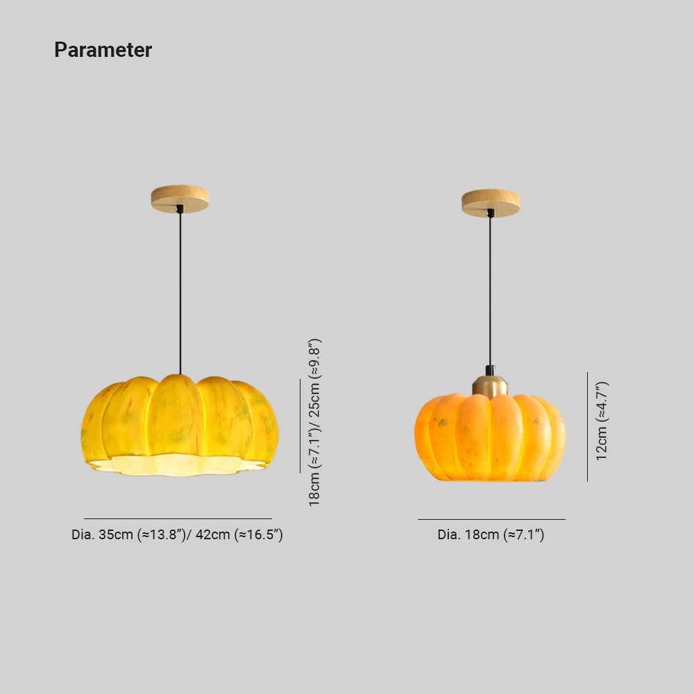 Arisha Citrouille Suspension Jaune Résin Chambre à Coucher Salle à Manger