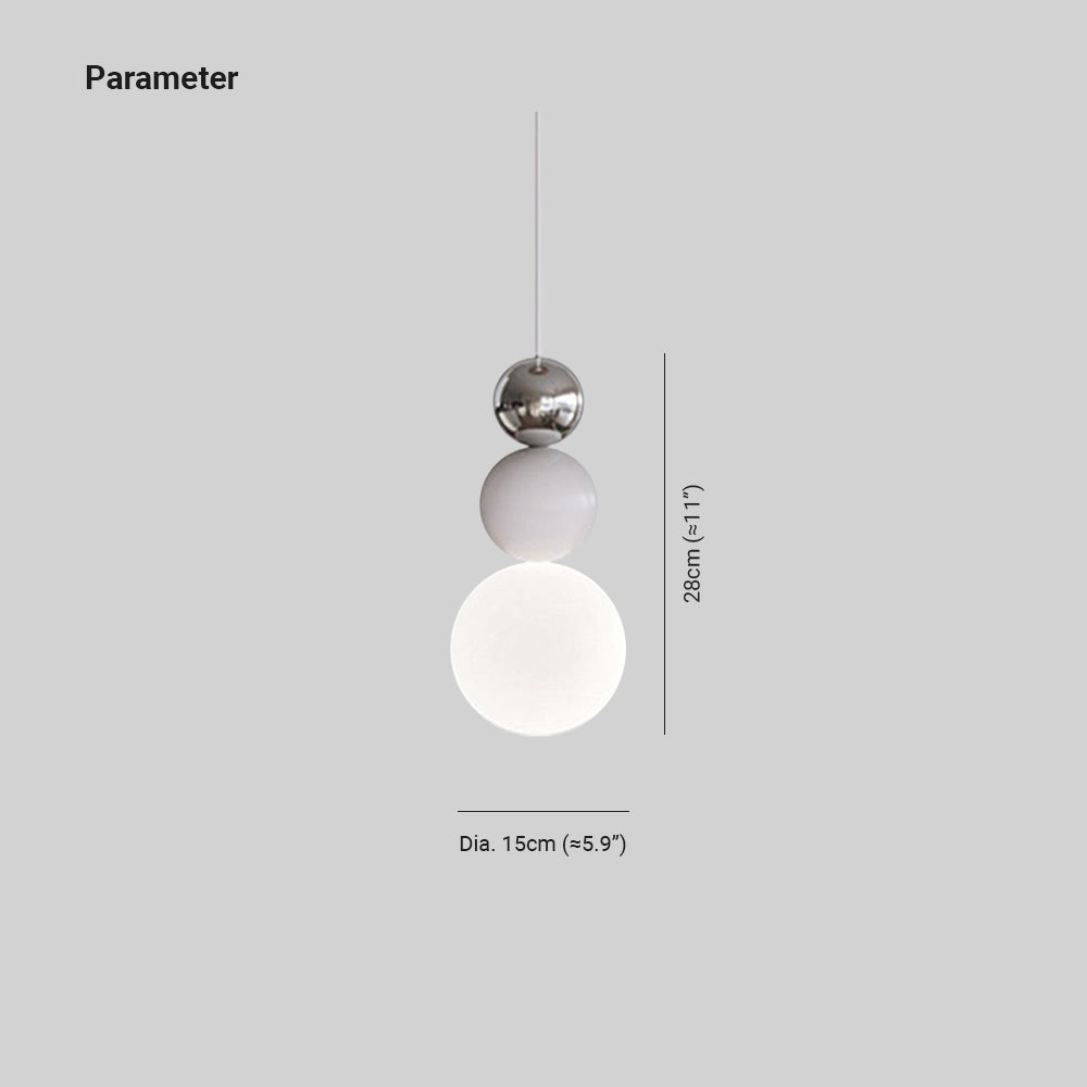 Valentina Suspension LED Moderne Bauhaus Verre Métal Chambre à Coucher