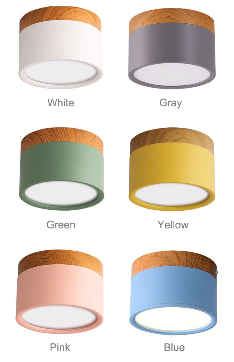 Aria Petit Plafonnier Led Multicolor Bois Nordique, Couloir