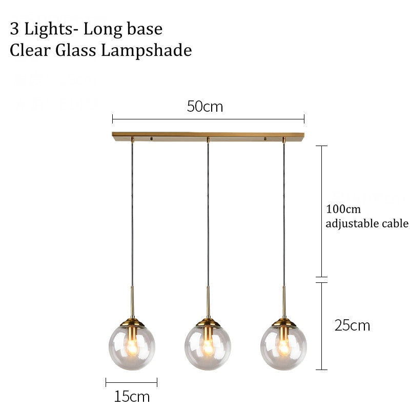 Valentina Luminaires Suspension Verre Transparent Ambre