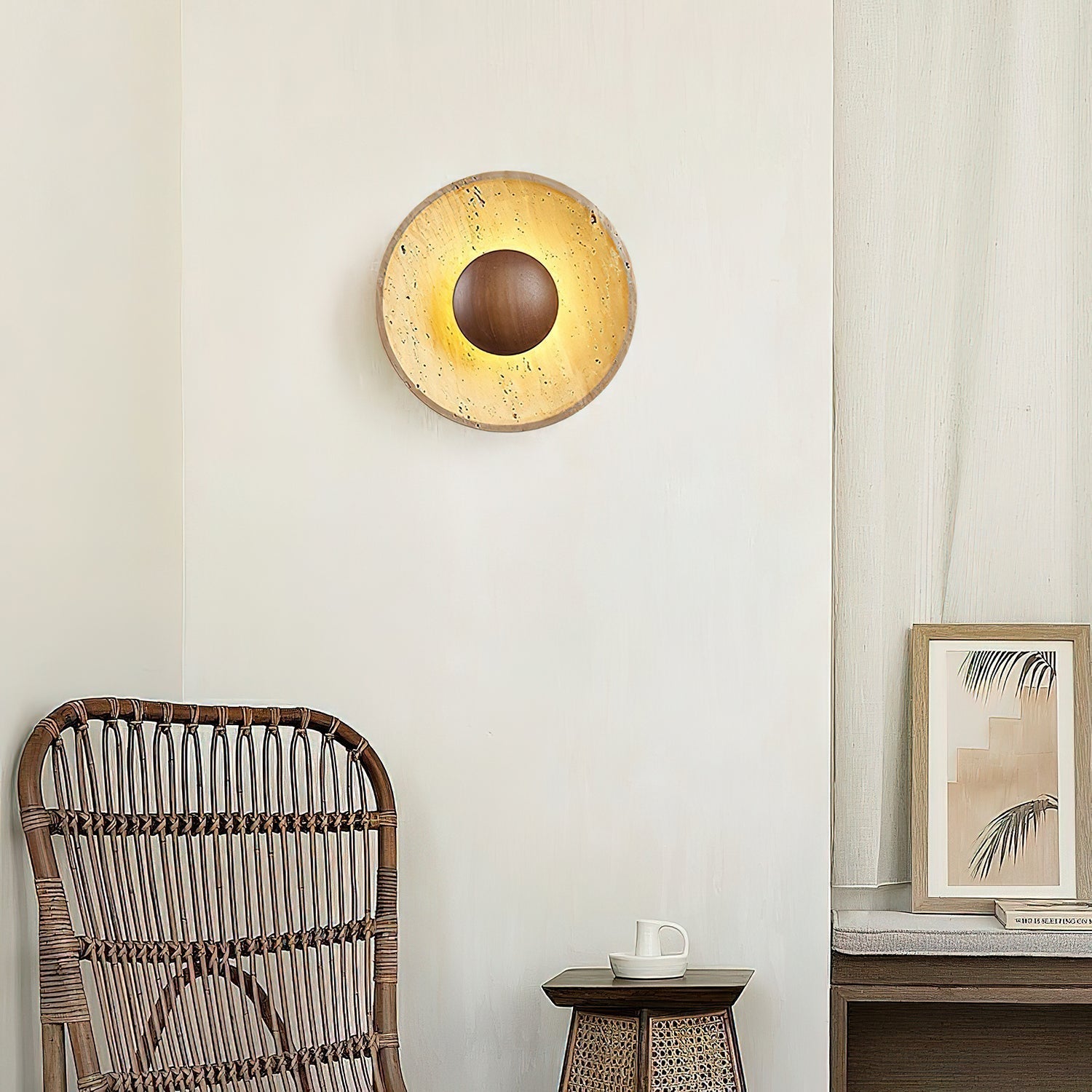 Ulraeia Minimalist Travertine Wall Light - Blowlighting