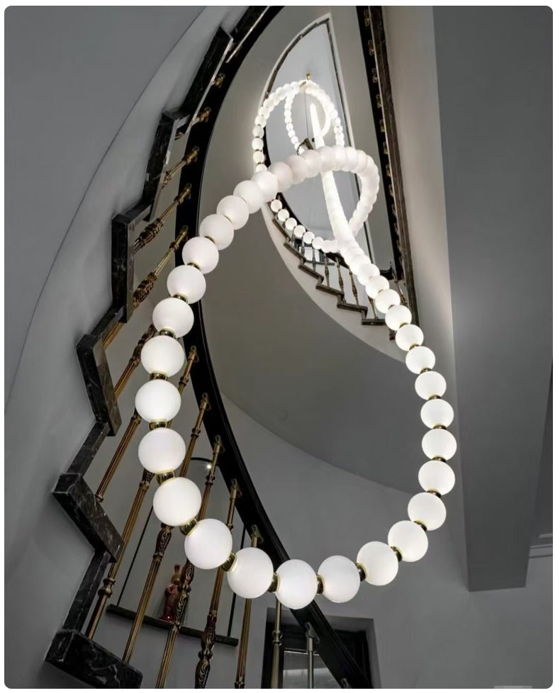 PearlCascade Glass Bead Chandelier - Blowlighting
