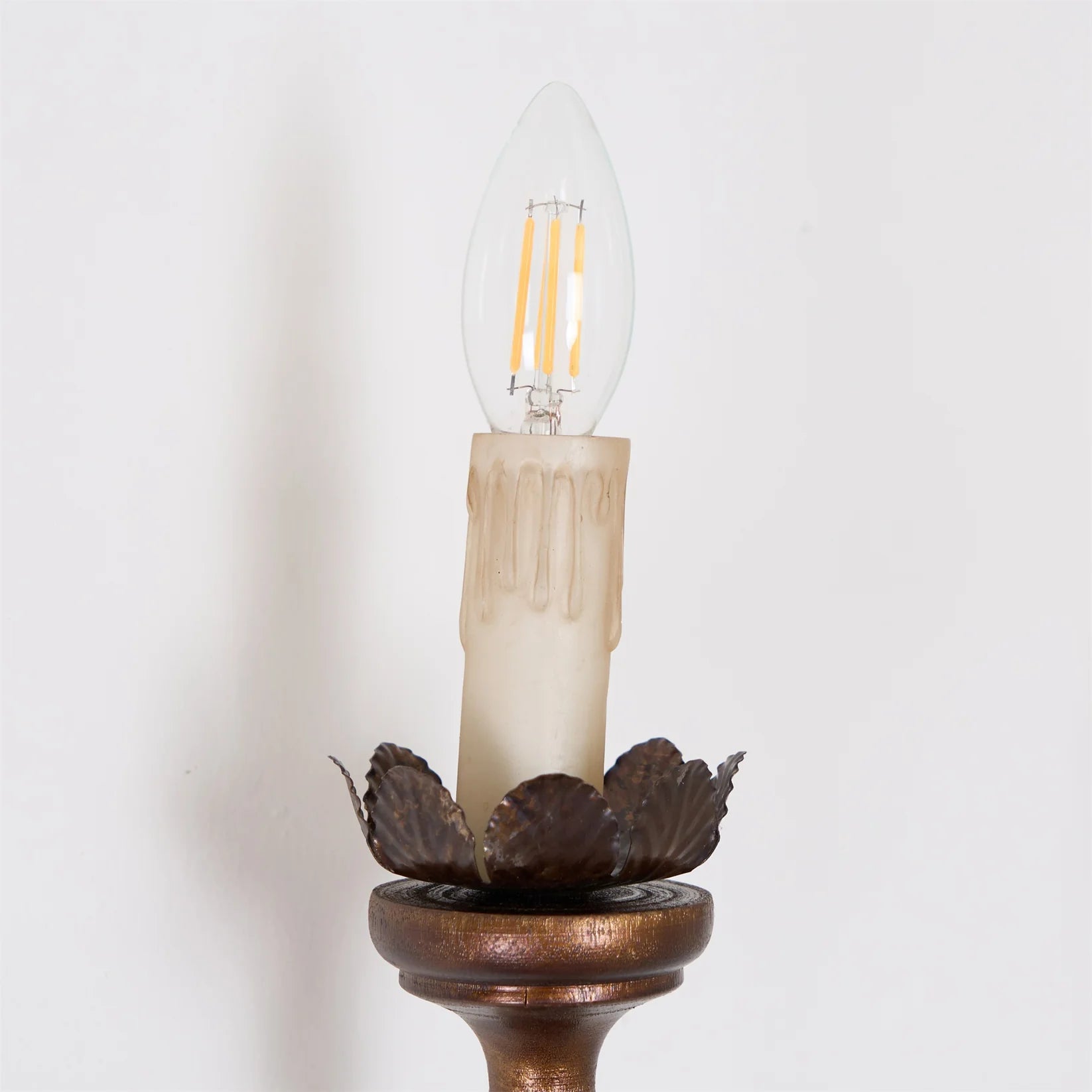Silva Vintage Gold Metal Wood Wall Lamp Dining Room Bedroom