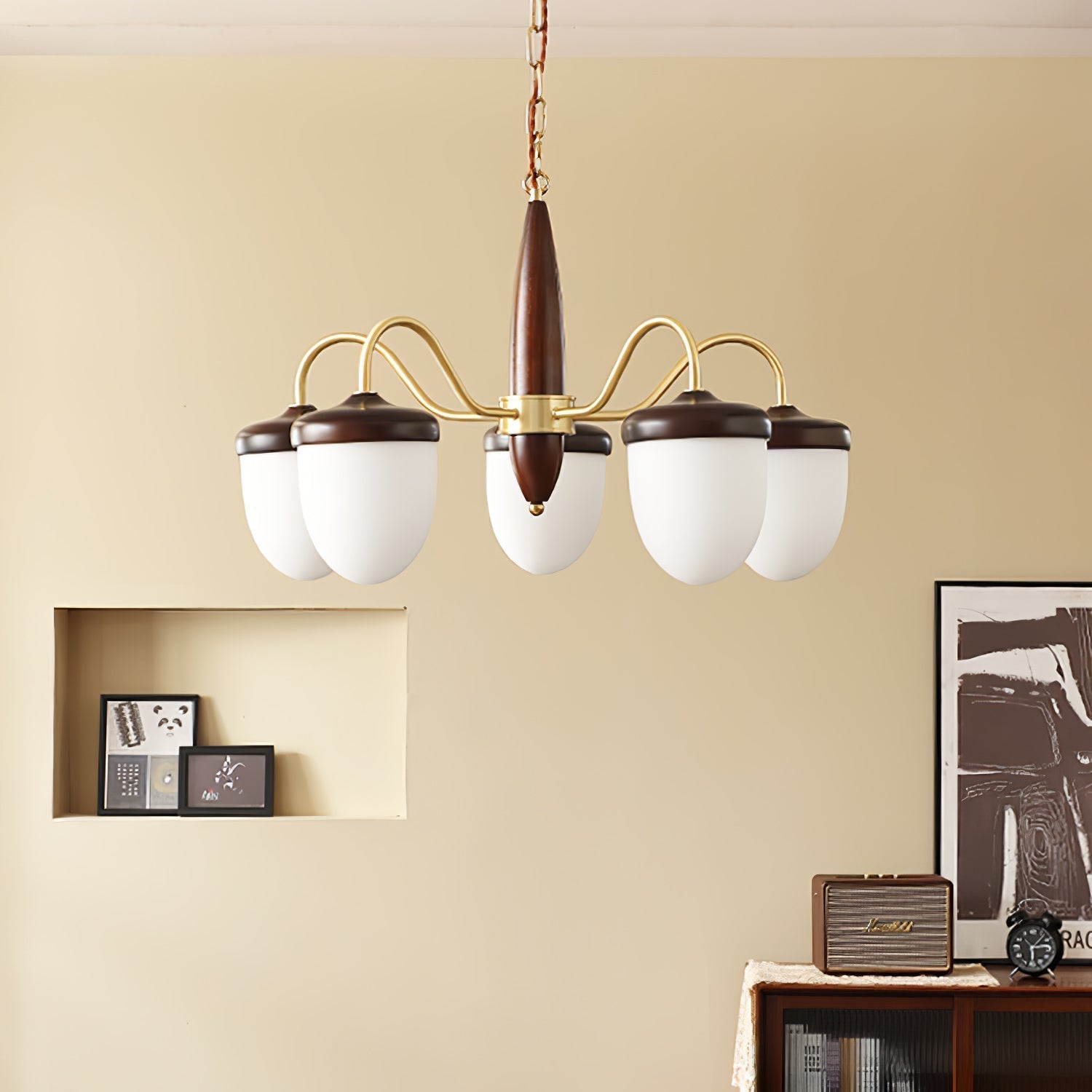 Aurora Chandelier Capsule Arm Rustic - Blowlighting