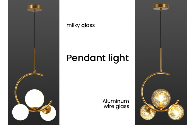 Valentina Boule de Verre Bulles Lampes Suspendues Lampes Dorées Suspension