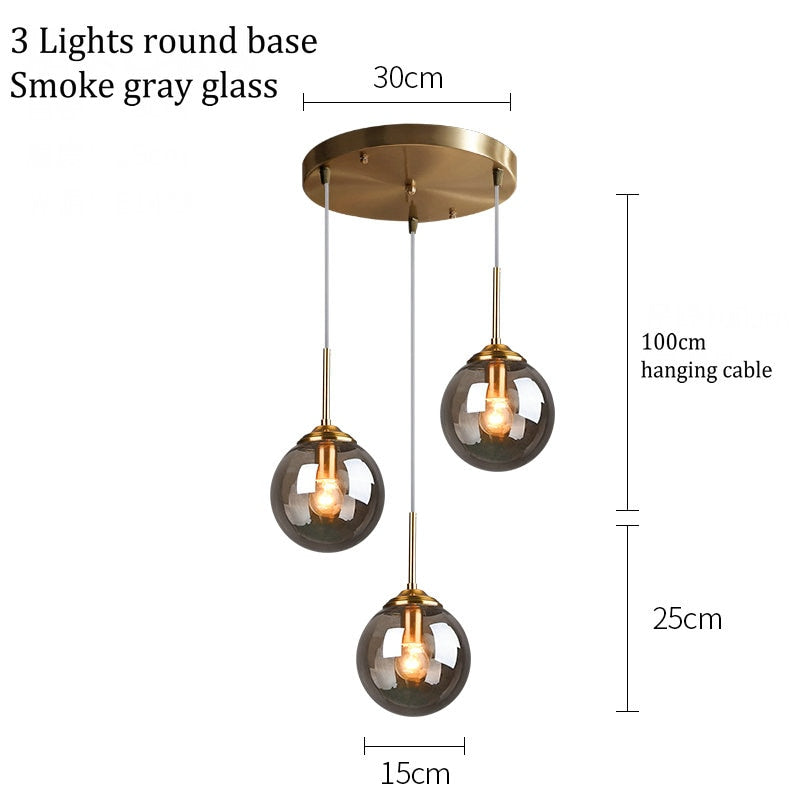 Valentina Luminaires Suspension Verre Transparent Ambre