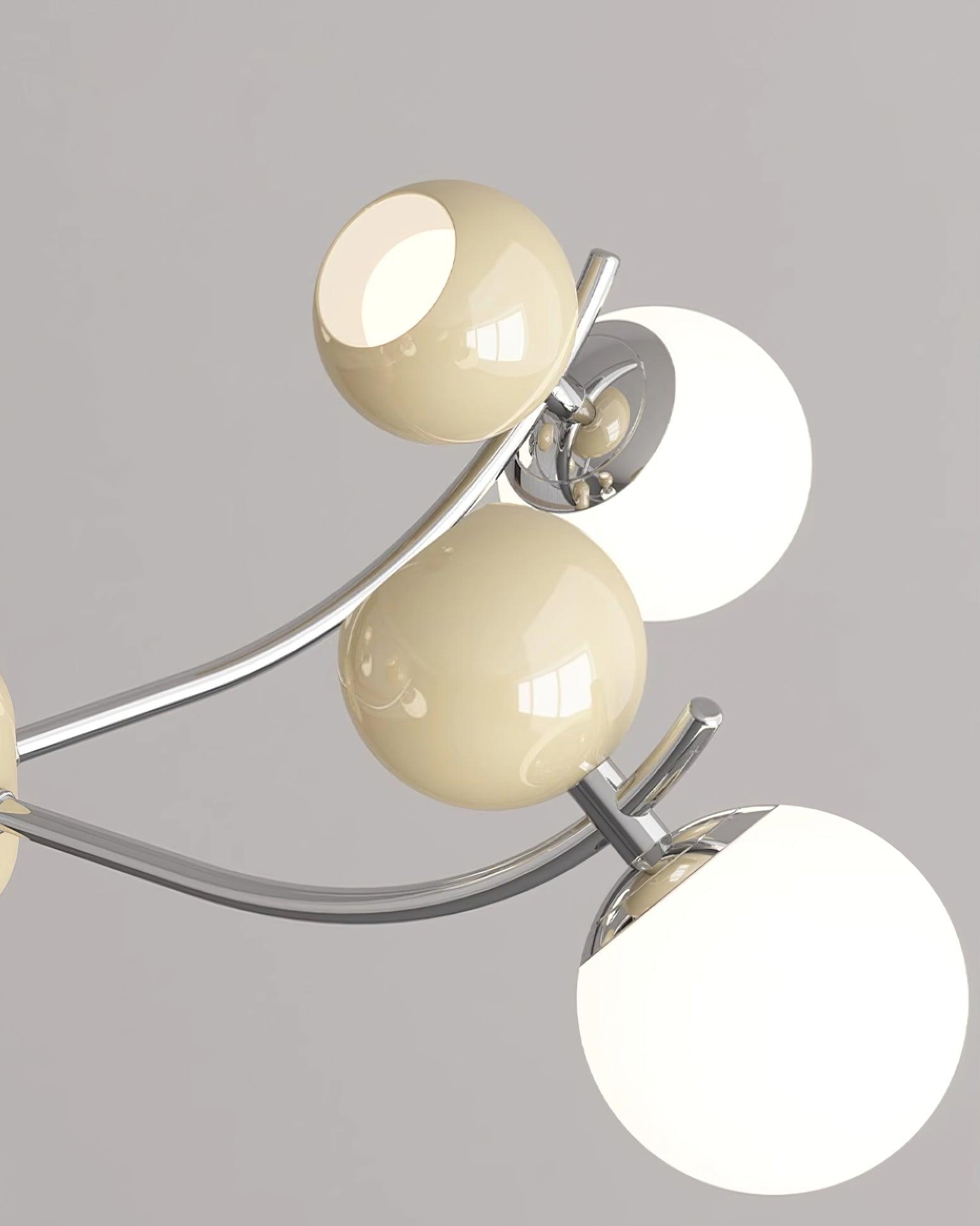 Helio Chandelier Chrome Red Orb Array - Letslighting
