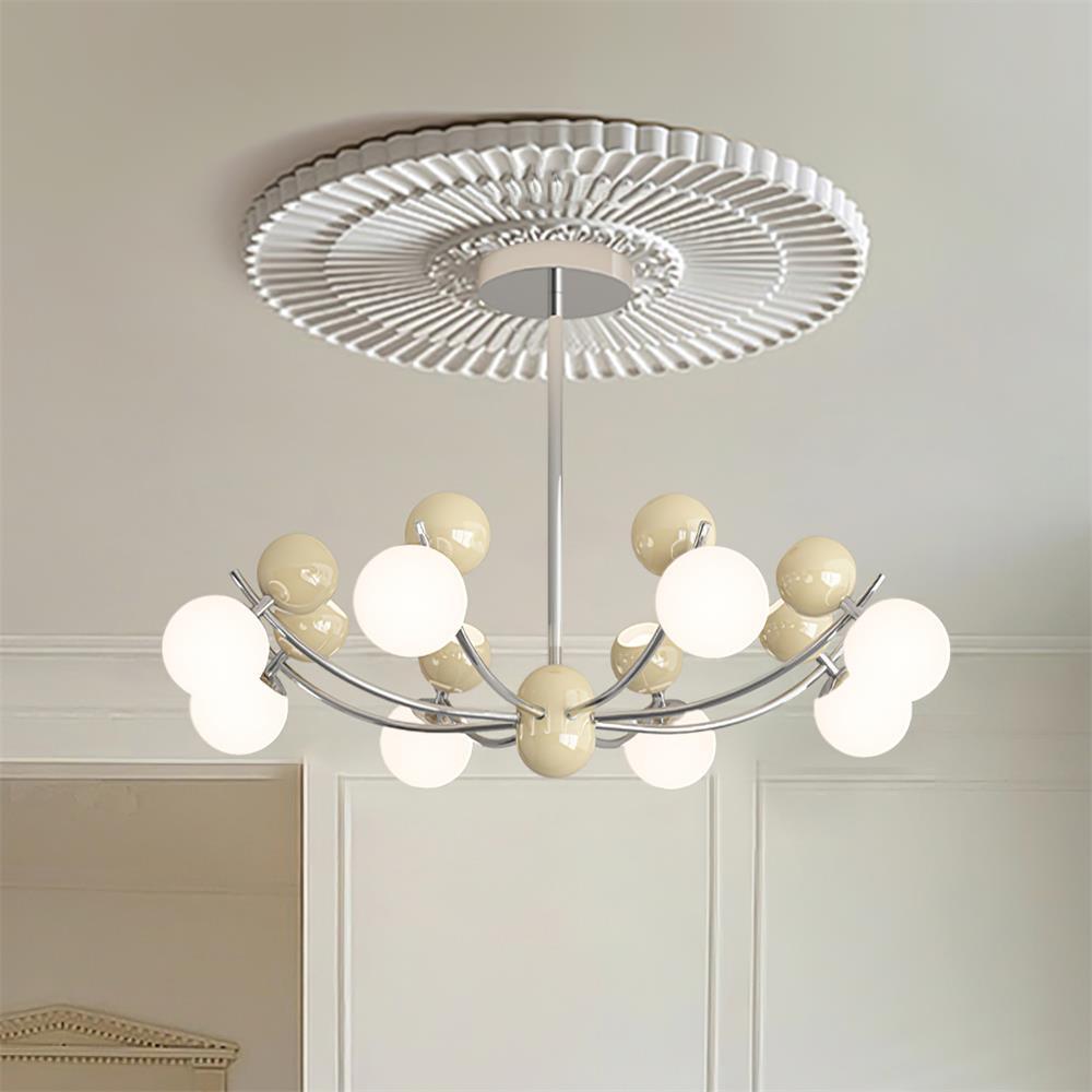Helio Chandelier Chrome Red Orb Array - Letslighting