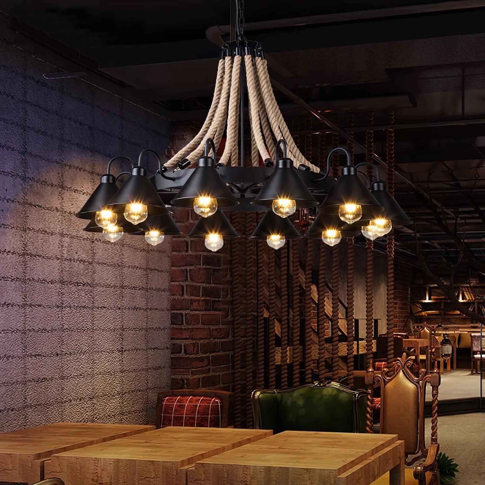 Aiden Industrial Metal Chandelier - Blowlighting