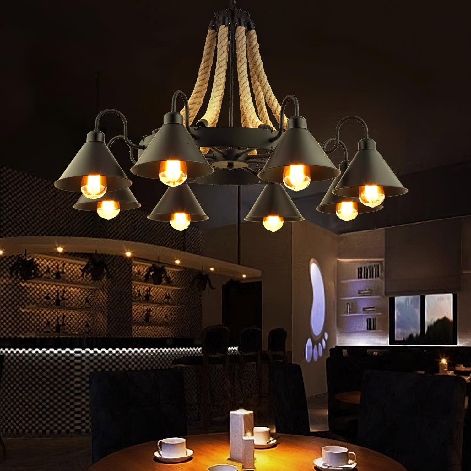 Aiden Industrial Metal Chandelier - Blowlighting