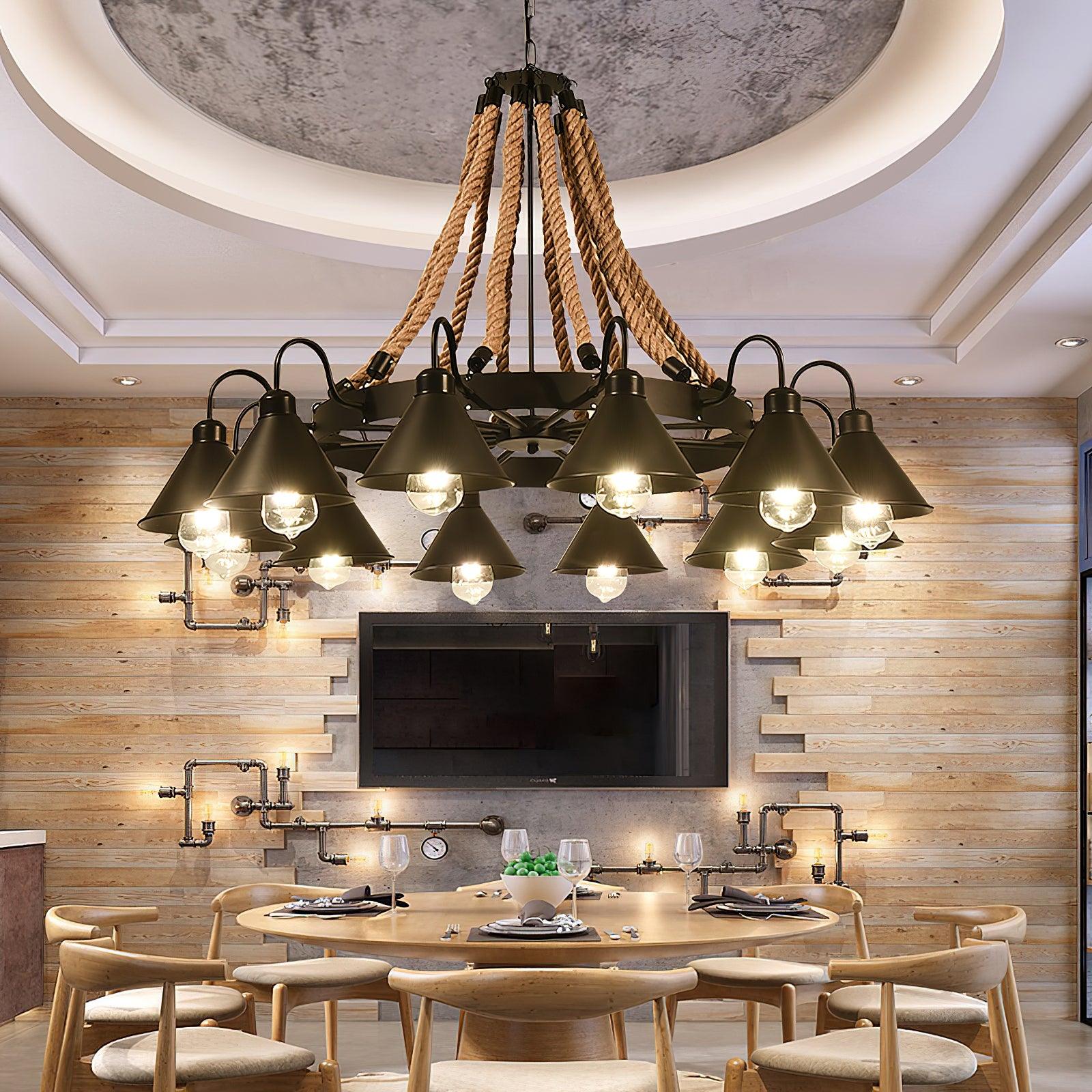 Aiden Industrial Metal Chandelier - Blowlighting