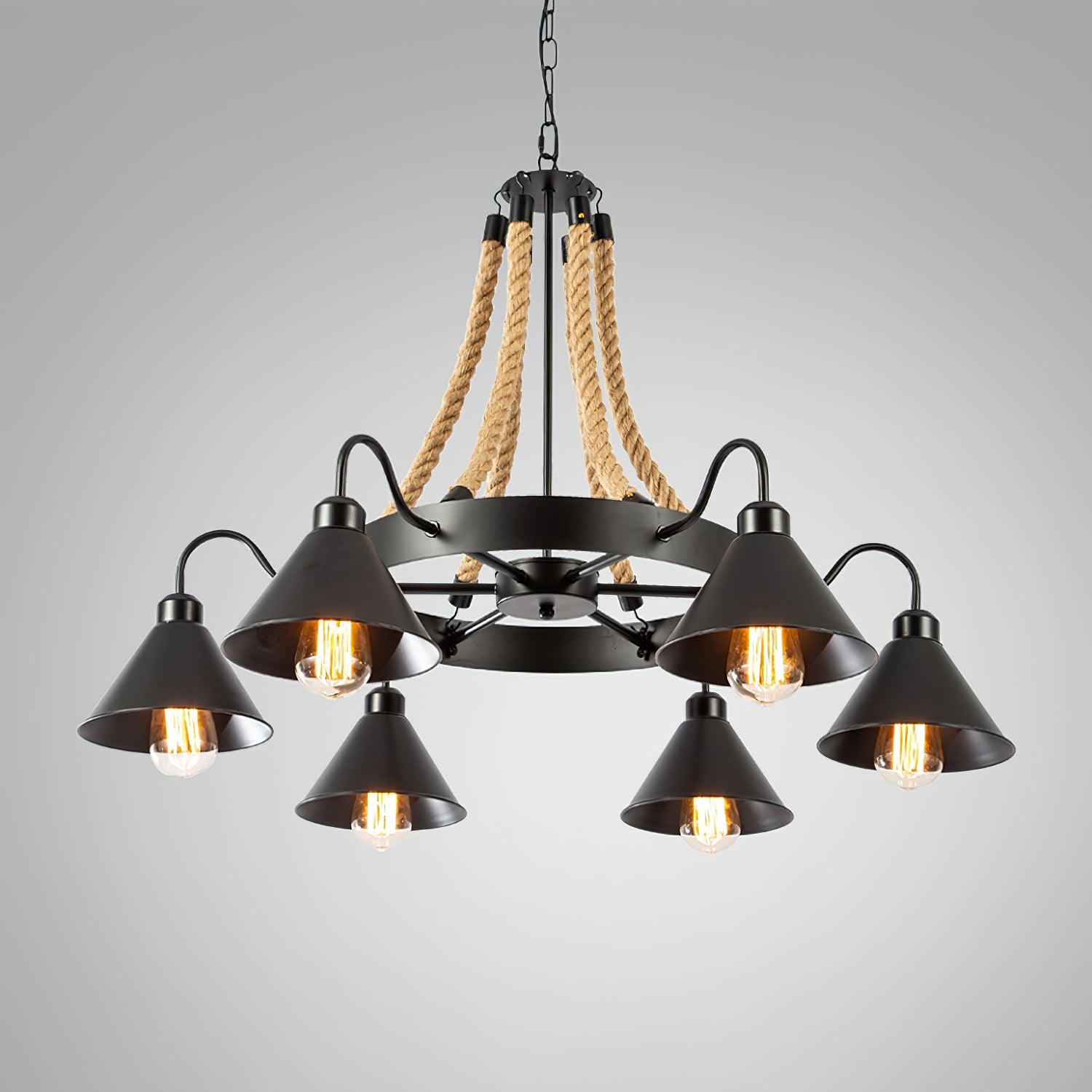 Aiden Industrial Metal Chandelier - Blowlighting