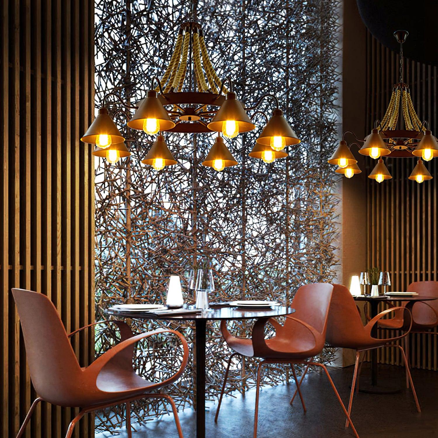 Aiden Industrial Metal Chandelier - Blowlighting