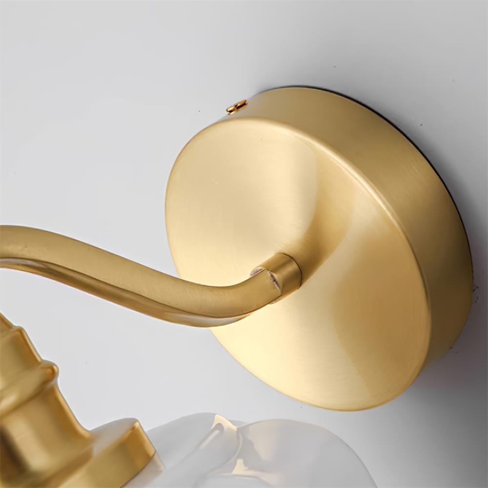 Henry Wall Lamp Plug In Brass Curved Frosted Glass - Letslighting