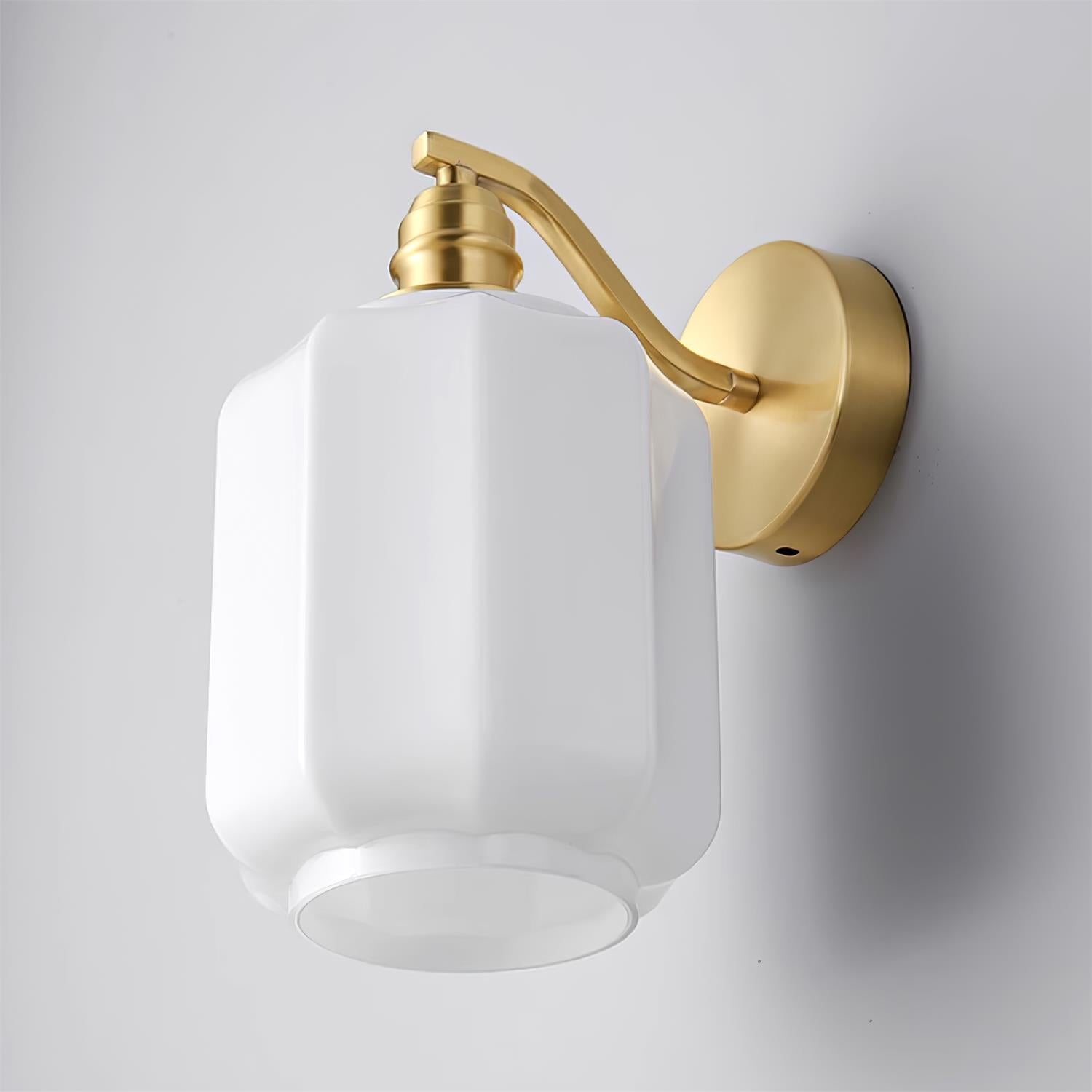 Henry Wall Lamp Plug In Brass Curved Frosted Glass - Letslighting