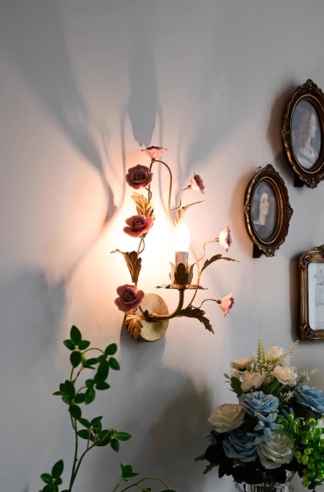 Orvara Individual Creativity Floral Ceramic Wall Lamp - Lamp Copper