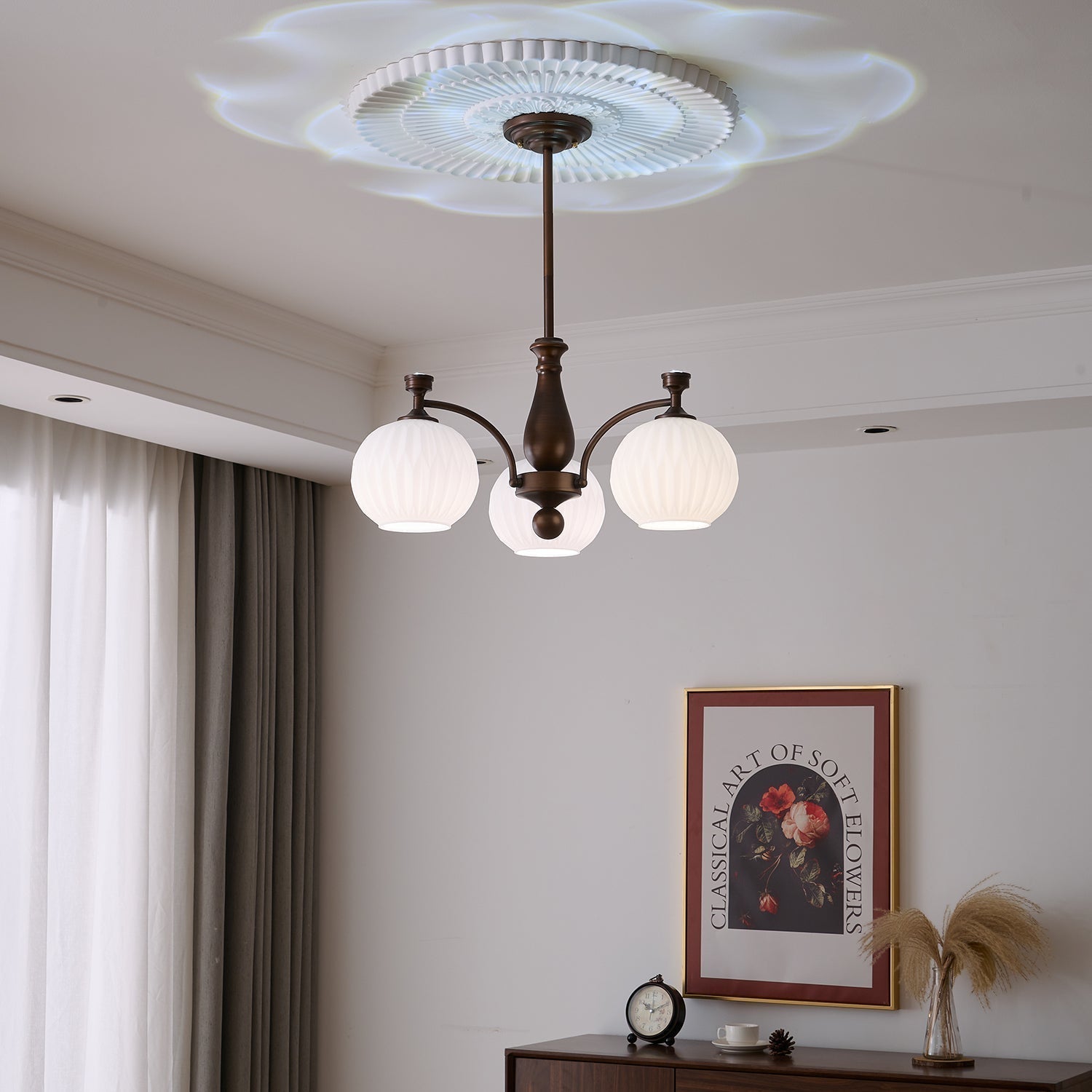 Aurora Chandelier Orb Frosted Vintage - Blowlighting