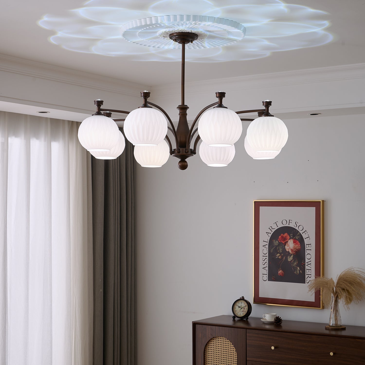 Aurora Chandelier Orb Frosted Vintage - Blowlighting