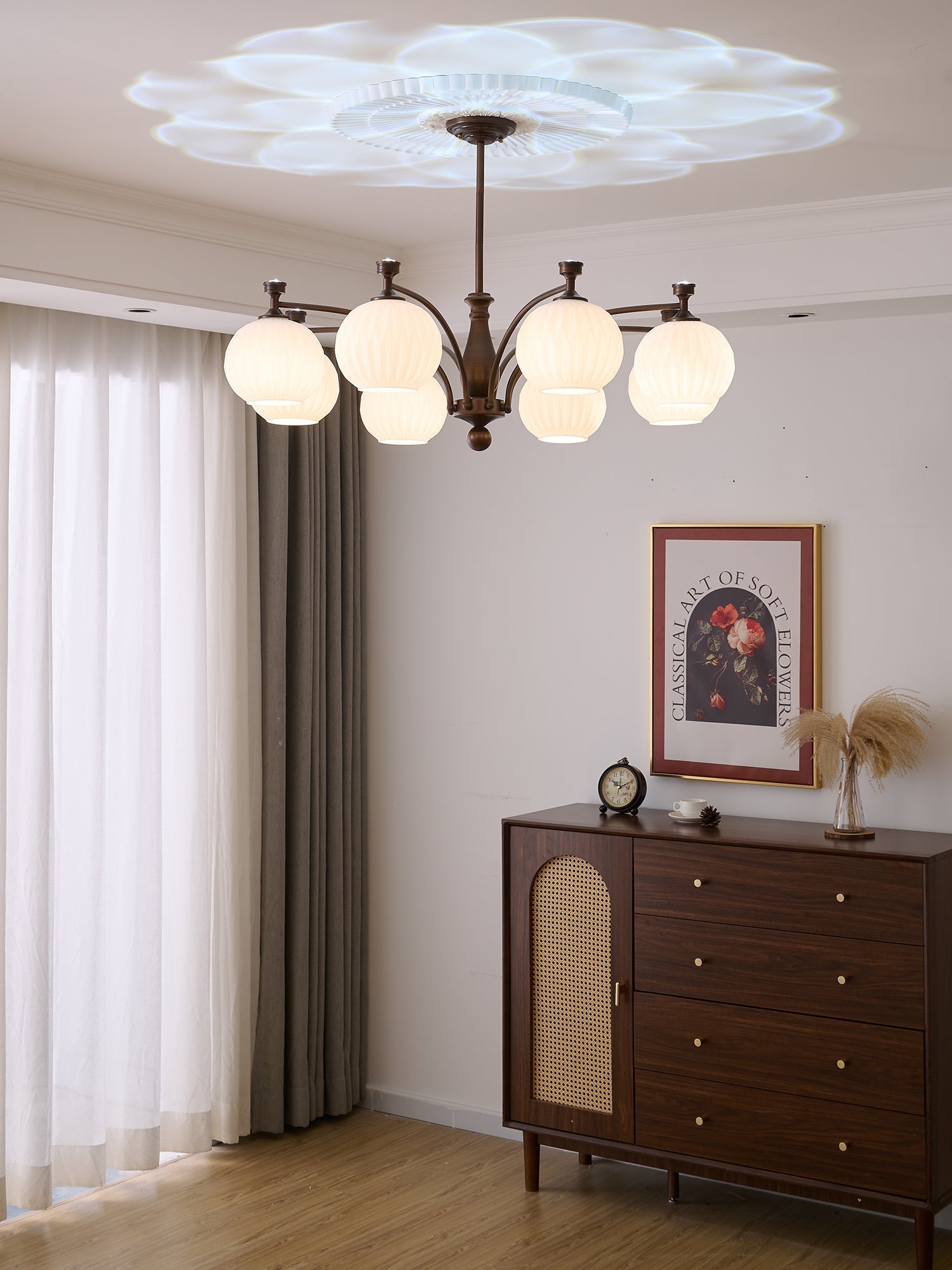 Aurora Chandelier Orb Frosted Vintage - Blowlighting