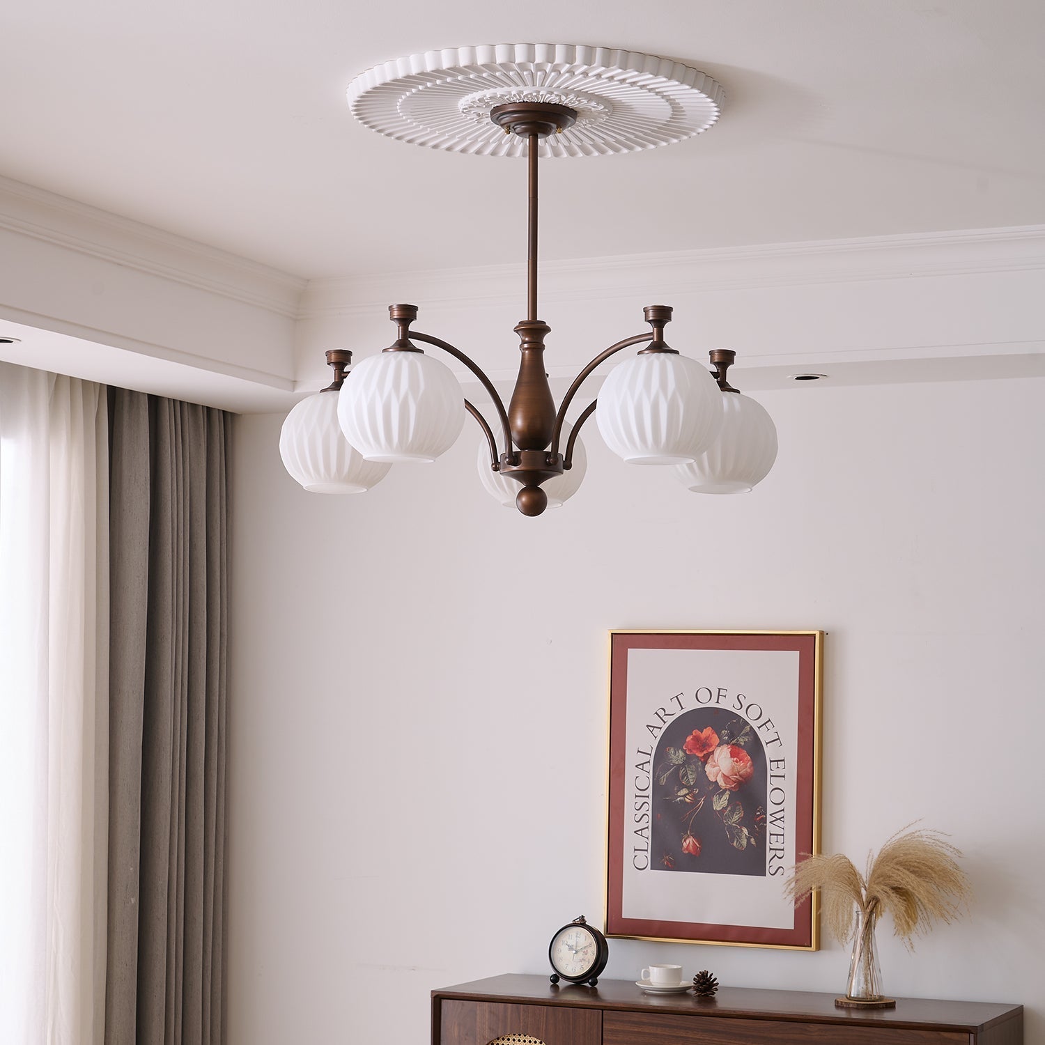 Aurora Chandelier Orb Frosted Vintage - Blowlighting