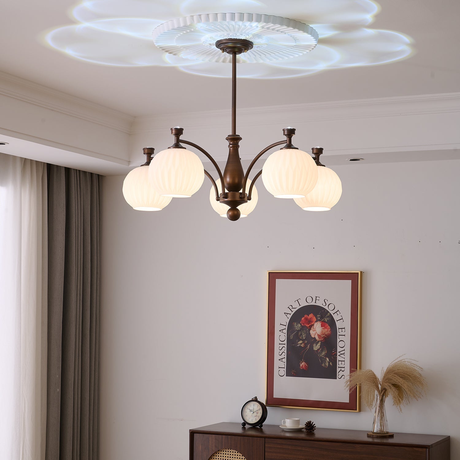 Aurora Chandelier Orb Frosted Vintage - Blowlighting