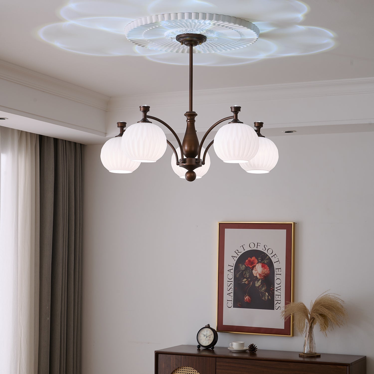 Aurora Chandelier Orb Frosted Vintage - Blowlighting
