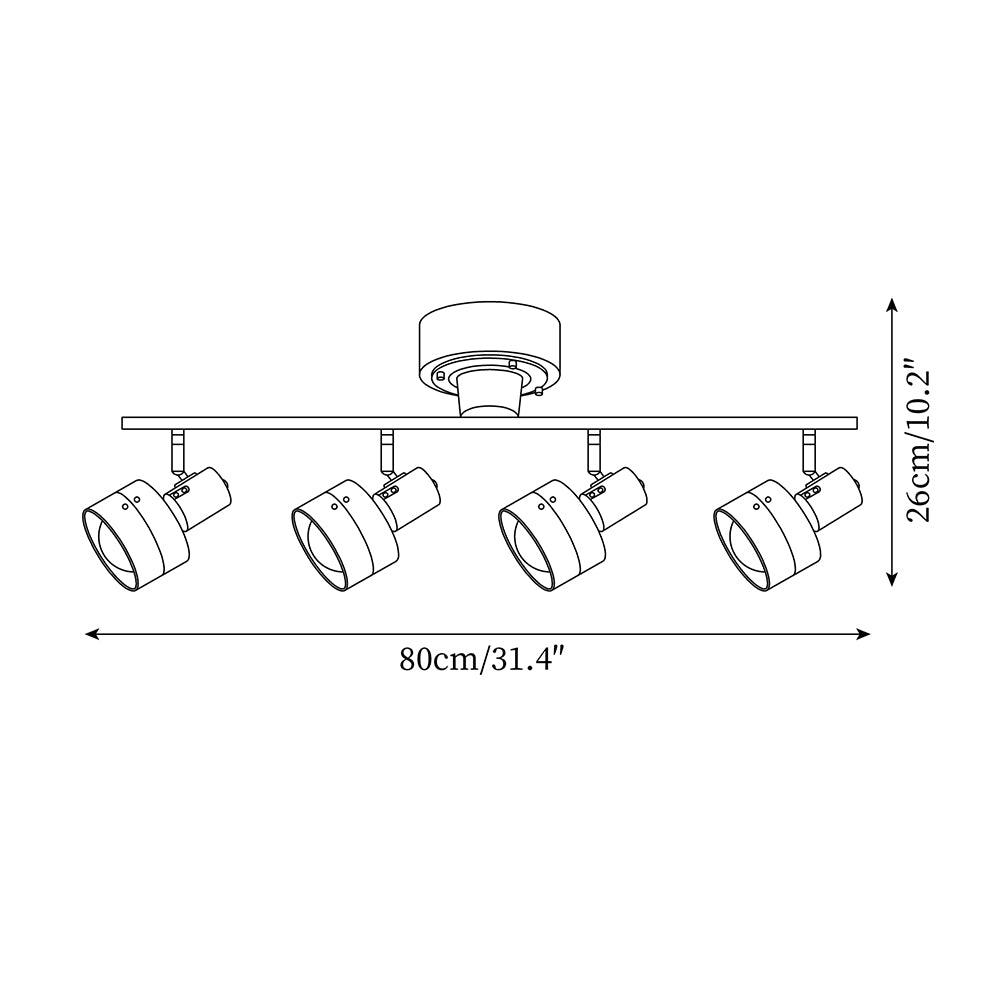 Daven Adjustable 4-Light Track Spotlight - Letslighting