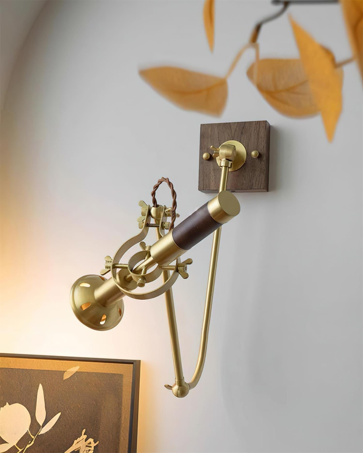 Wall Lamp Adjustable Brass Walnut Vintage Spotlight Industrial Task Sconce - Letslighting
