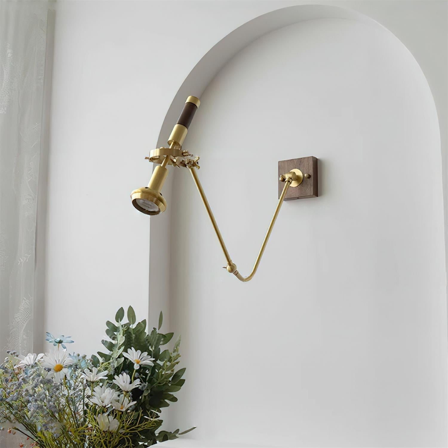 Wall Lamp Adjustable Brass Walnut Vintage Spotlight Industrial Task Sconce - Letslighting