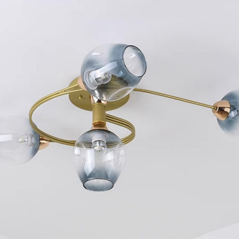 Valentina Plafonnier Fleur Vintage, Verre/Métal, Salon