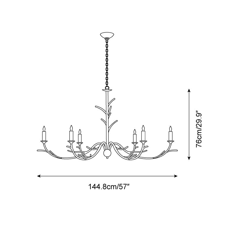 Iberia Chandelier Branch-Arm Serenity - Letslighting