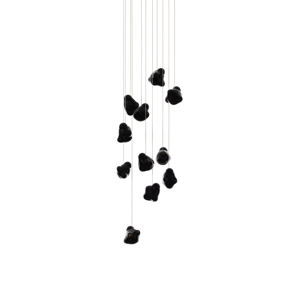 Vasilen Modern Minimalist Ice Pier Black Glass Pendant Lamp - Lamp Copper