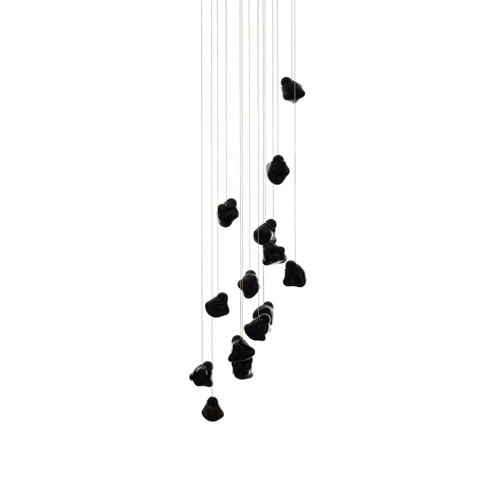 Vasilen Modern Minimalist Ice Pier Black Glass Pendant Lamp - Lamp Copper