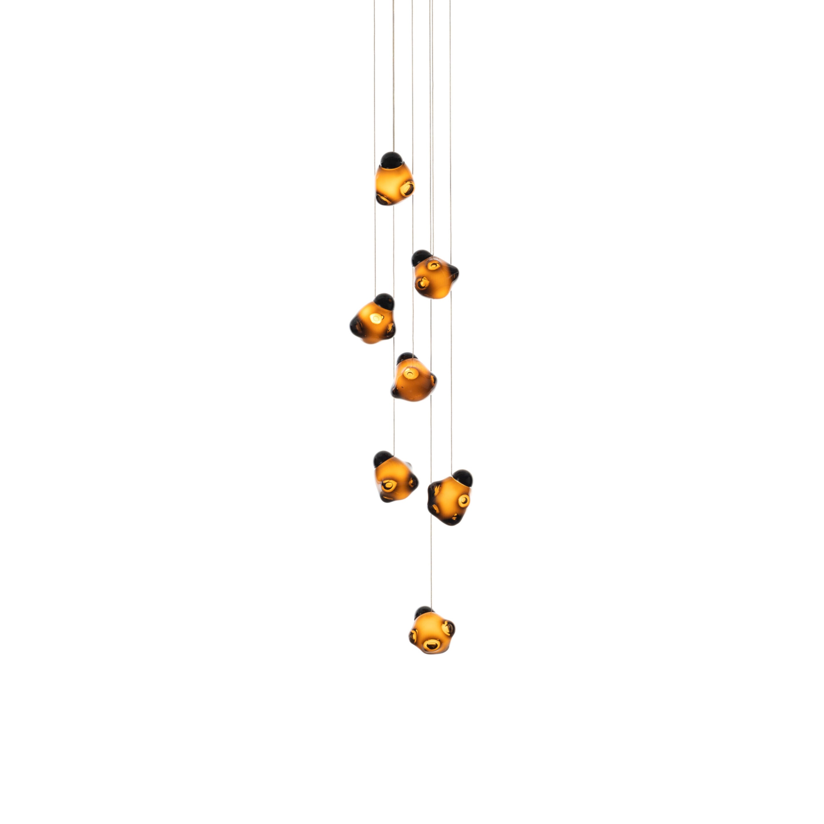 Vasilen Modern Minimalist Ice Pier Black Glass Pendant Lamp - Lamp Copper