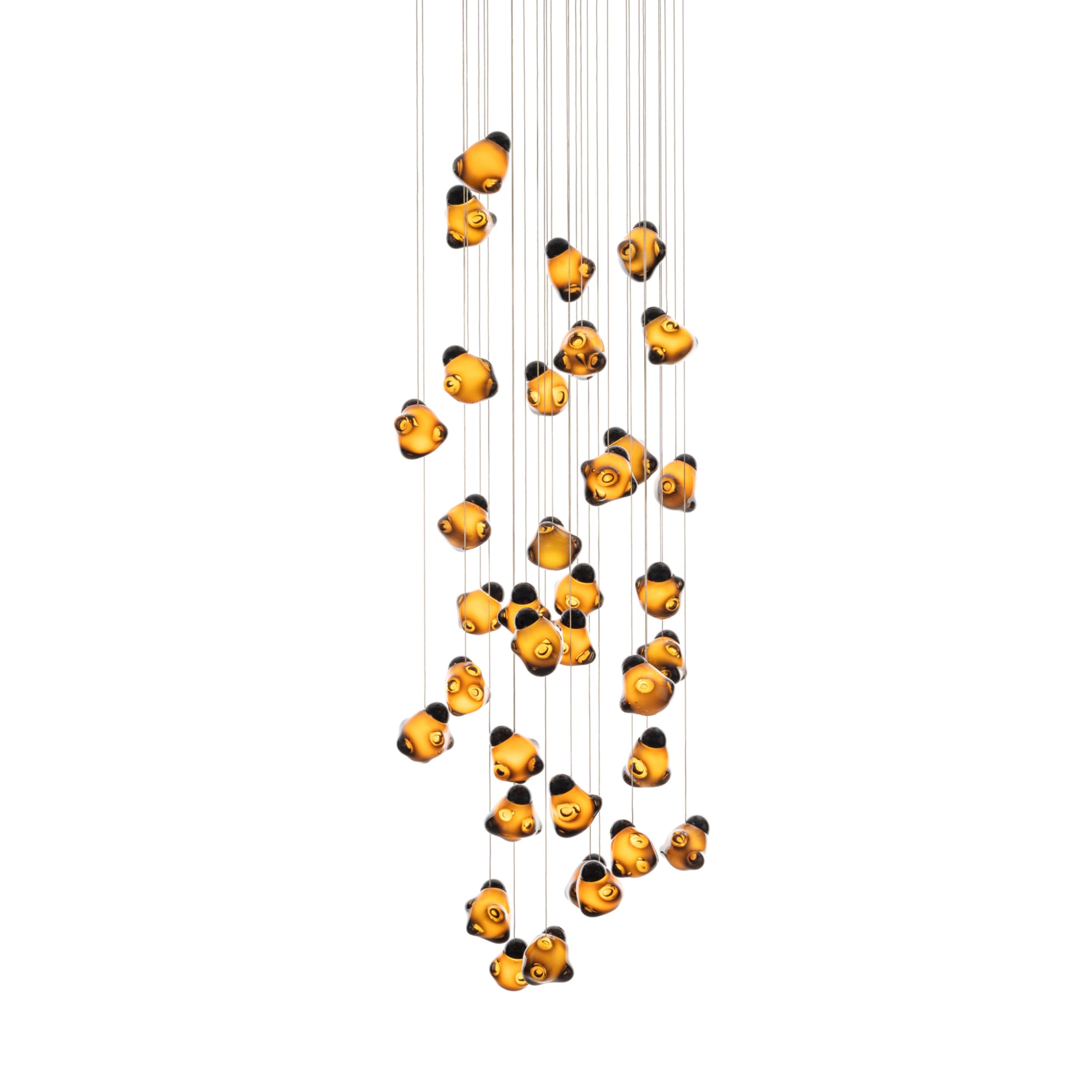 Vasilen Modern Minimalist Ice Pier Black Glass Pendant Lamp - Lamp Copper