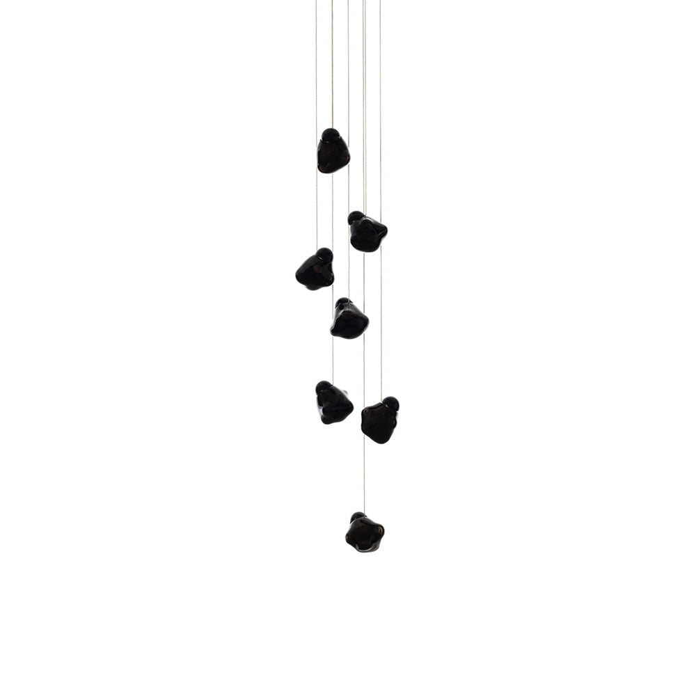 Vasilen Modern Minimalist Ice Pier Black Glass Pendant Lamp - Lamp Copper