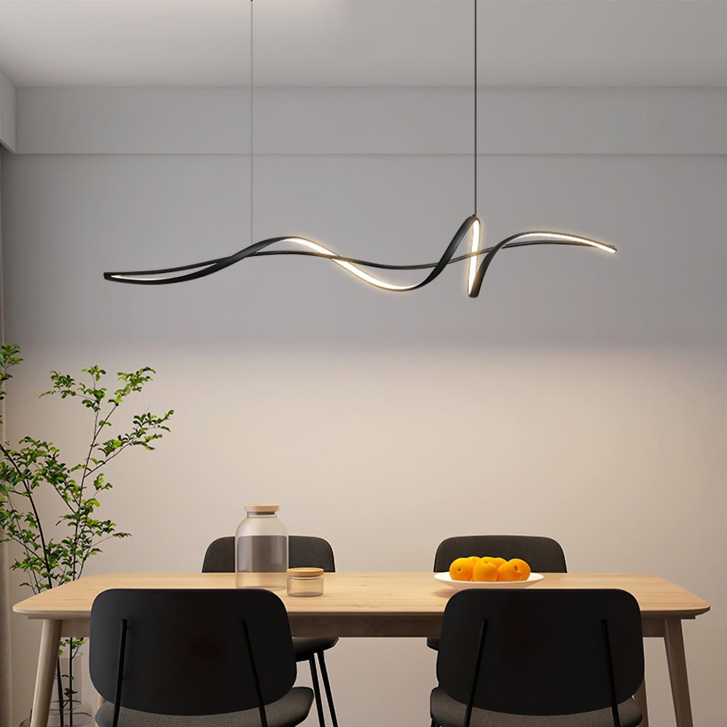 Aveline Modern Black LED Wave Pendant Light - Letslighting