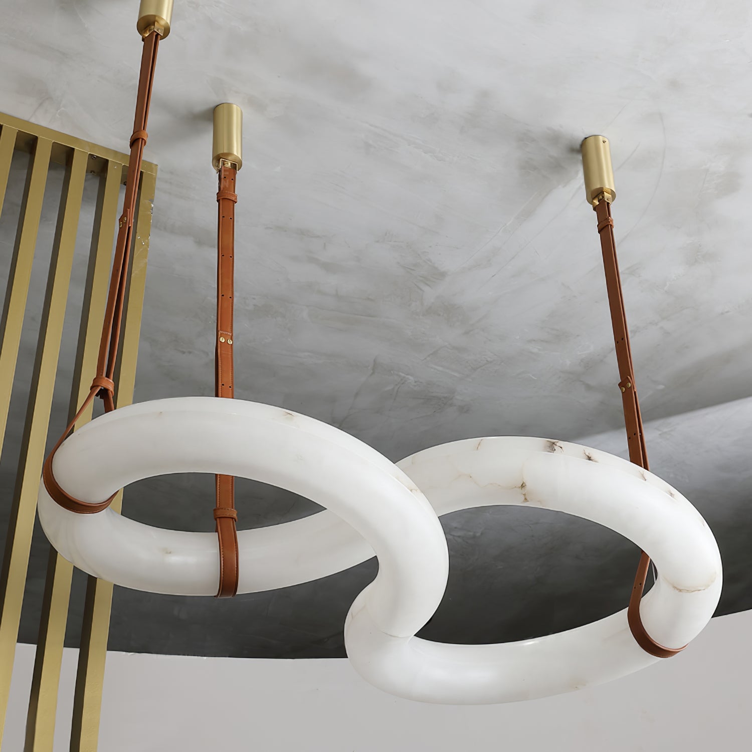 Althaen Postmodern Luxury Brown Alabaster Chandelier - Lamp Copper