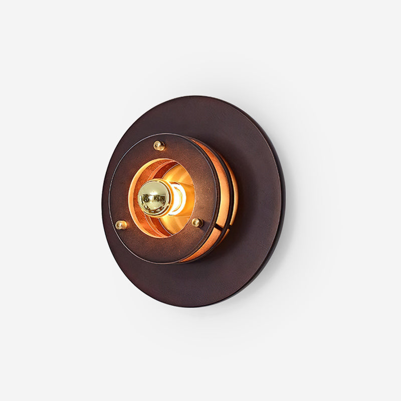 Jaima Wall Lamp Rubber Wood Ring Gold - Letslighting