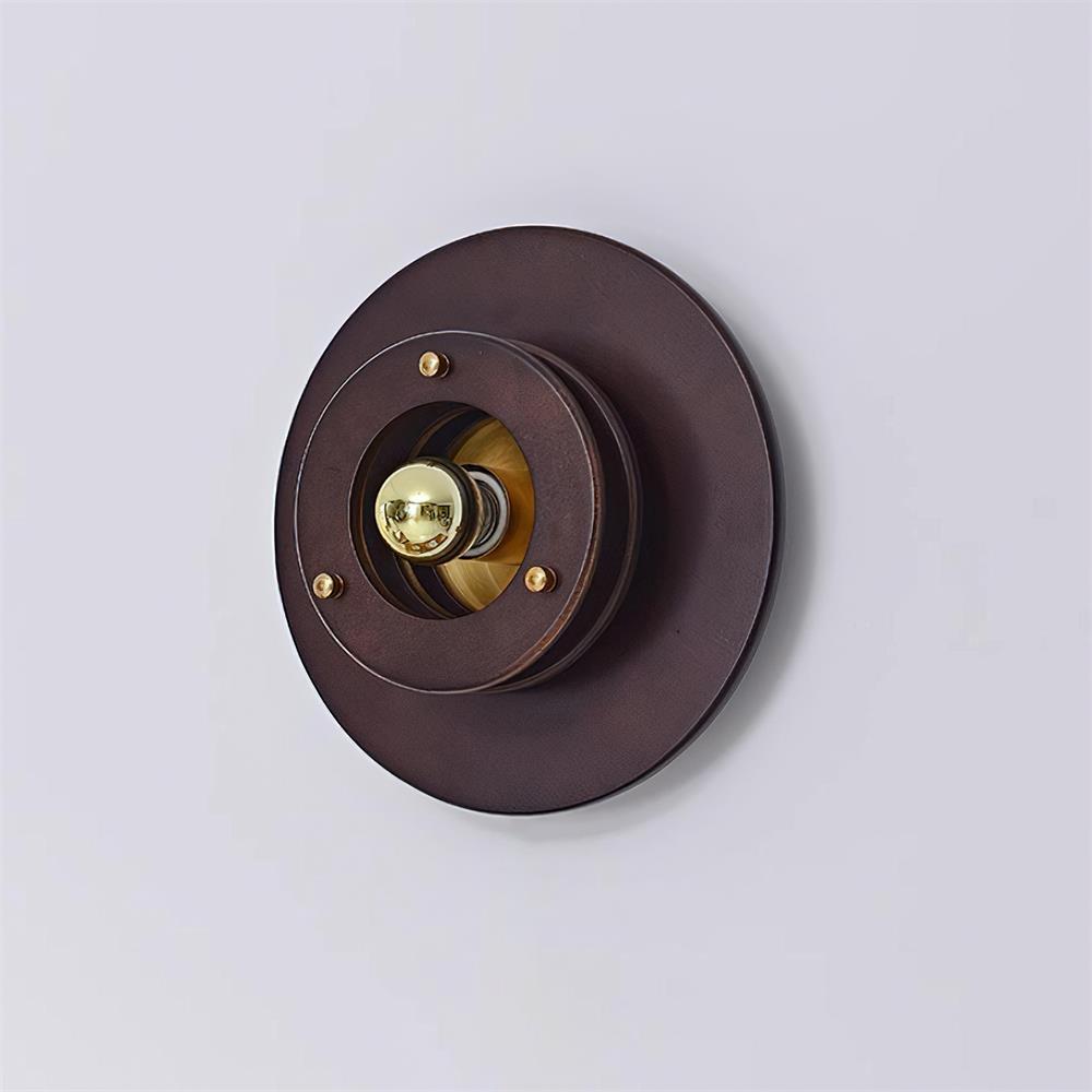 Jaima Wall Lamp Rubber Wood Ring Gold - Letslighting