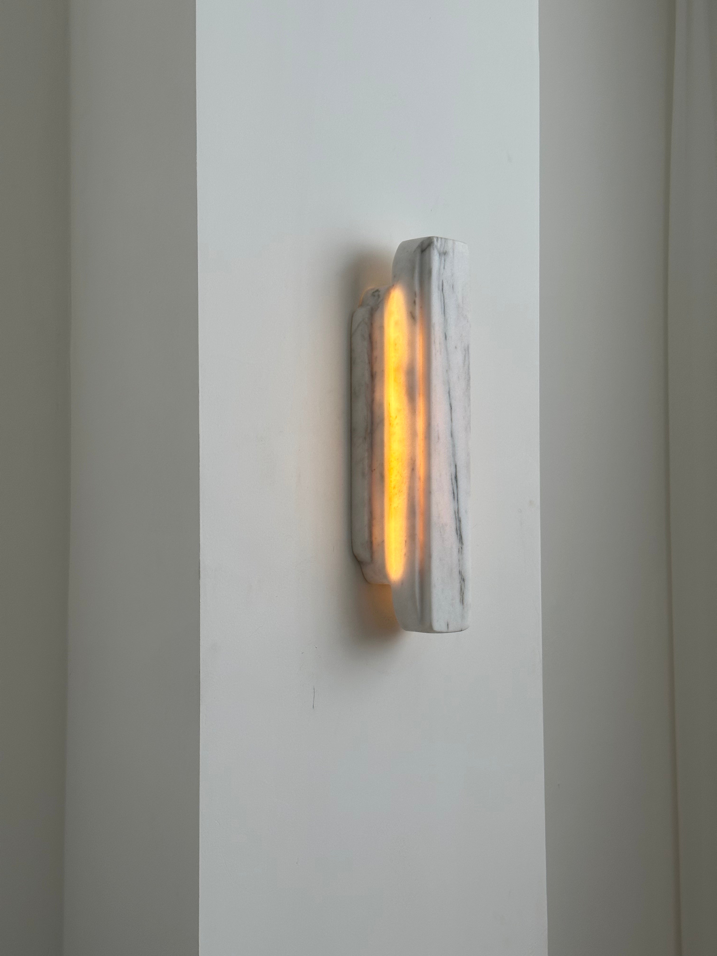 Eurcara Modern Minimalist Natural Marble Wall Lamp - Lamp Copper