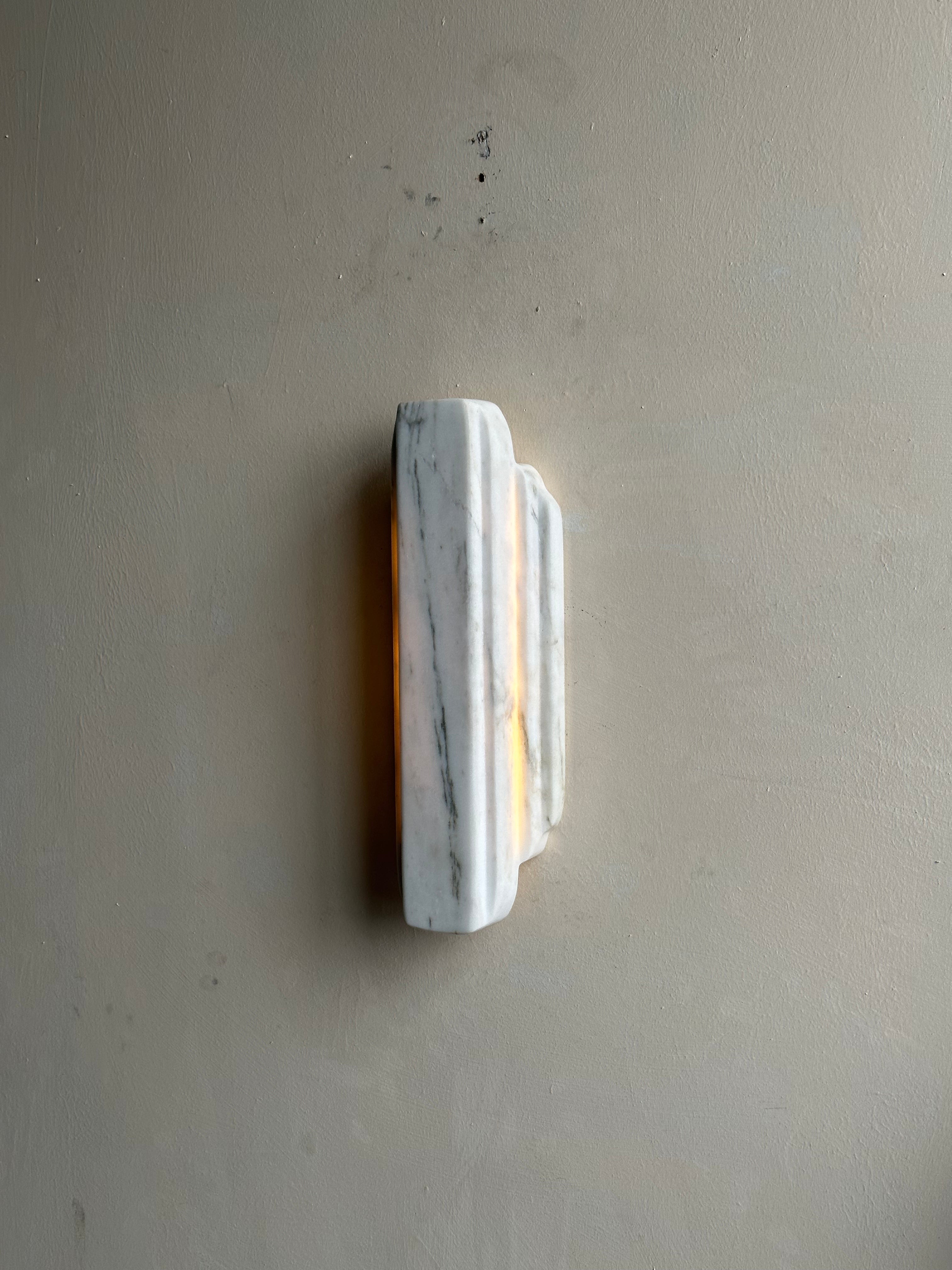 Eurcara Modern Minimalist Natural Marble Wall Lamp - Lamp Copper