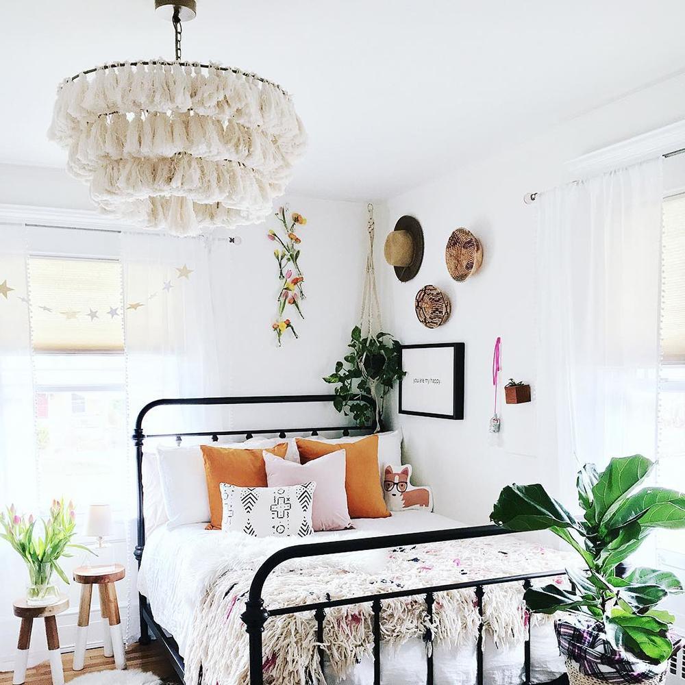 Lustra Chandelier Pink Bohemian Chic - Letslighting