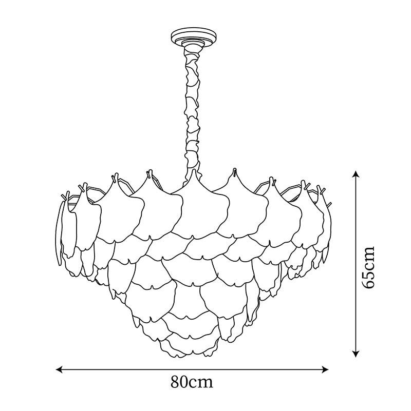 Fionel Amber and White Glass Leaf Chandelier - Letslighting