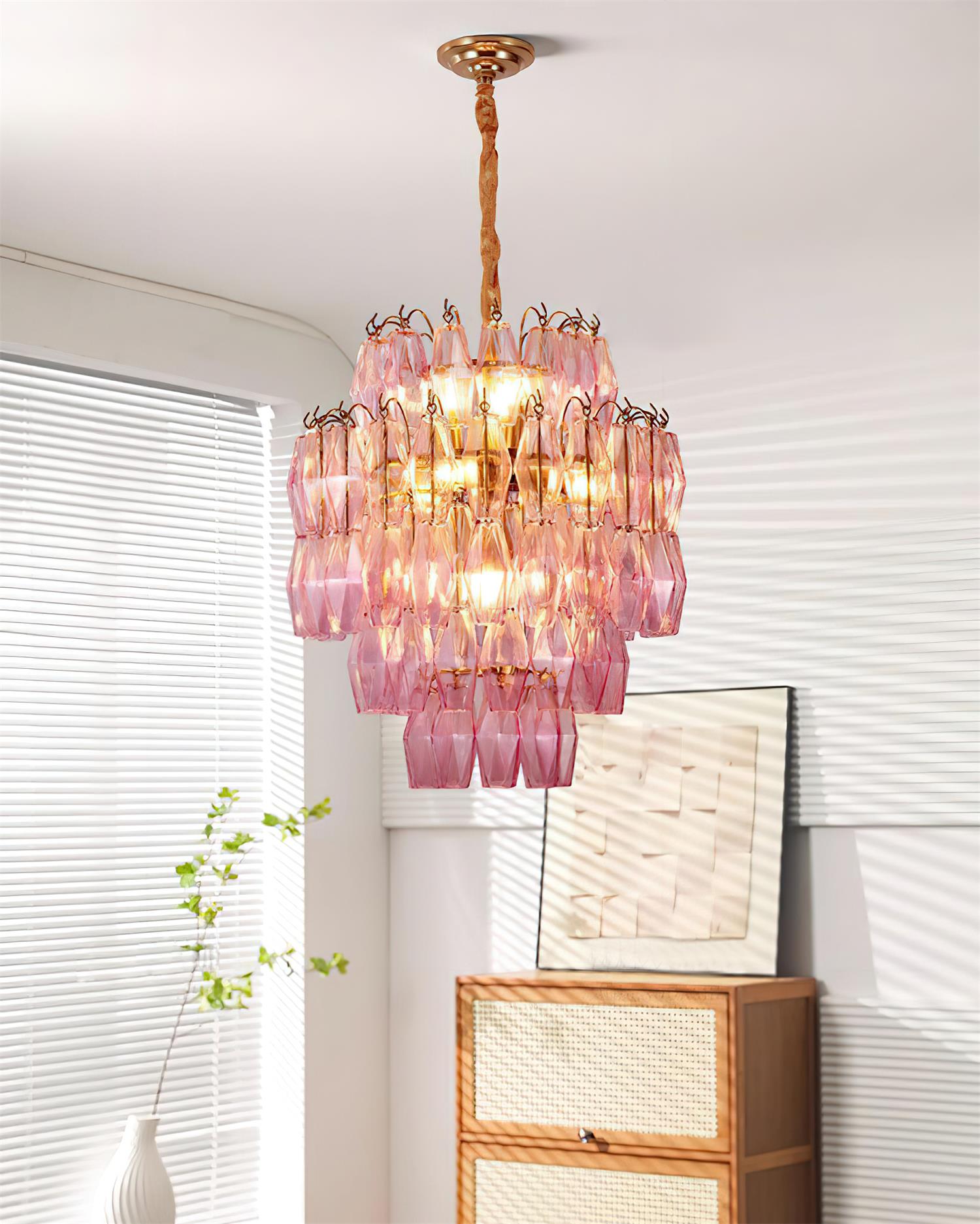 Kaelis Chandelier Tiered Prism Cascade - Letslighting